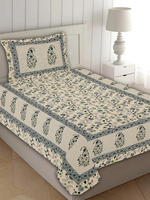 indhome life 100% cotton multicolor jaipuri printed single bedsheet(60 x 90 inches) with one pillow covers(17 x 27 inches) - 17834661 - Very Small Image - 1