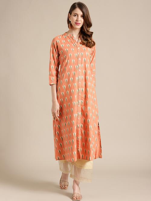 ikat straight kurta - 17835621 - Very Small Image - 1