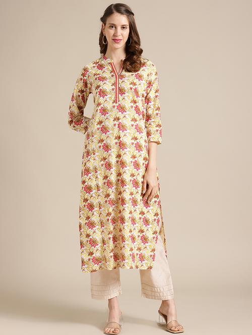 women's straight kurta - 17835622 - Very Small Image - 1