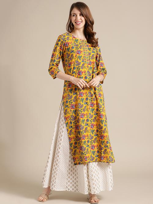 floral straight kurta - 17835624 - Very Small Image - 1