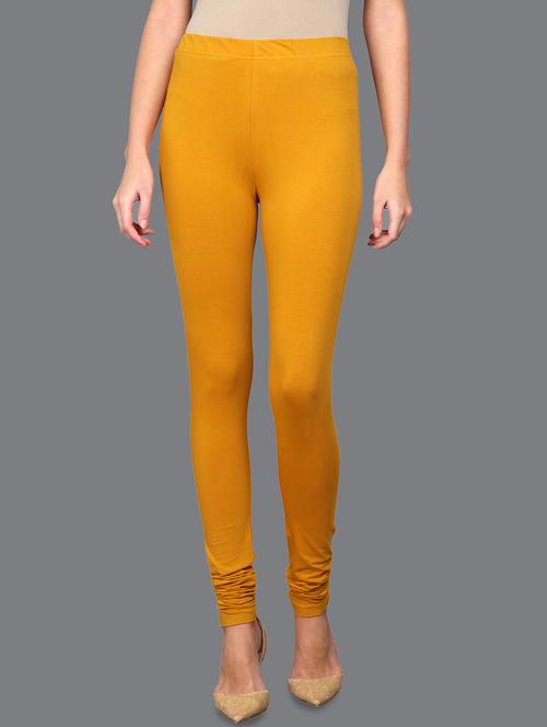 yellow lycra churidar churidars & leggings - 17836016 - Very Small Image - 1