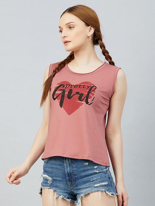 round neck typographic tank tee - 17836047 - Very Small Image - 1