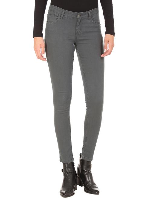 mid rise solid denim jeans - 17836135 - Very Small Image - 1