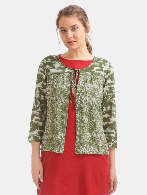 green printed regular shrug - 17836303 - Very Small Image - 1