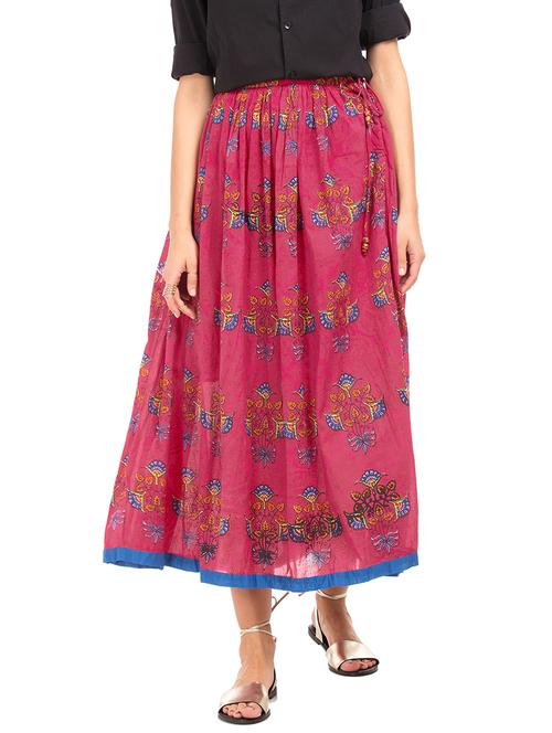 pink cotton aline skirt - 17836306 - Very Small Image - 1