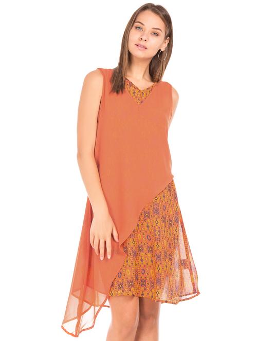 orange rayon regular tunic - 17836488 - Very Small Image - 1