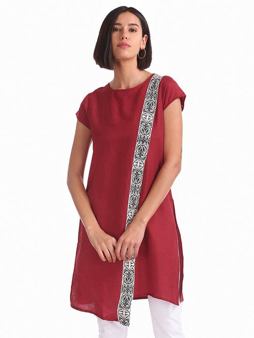maroon asymmetric kurta - 17836513 - Very Small Image - 1