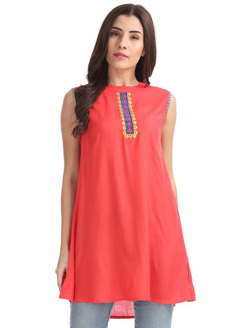 embroidered detail regular tunic - 17836521 - Very Small Image - 1