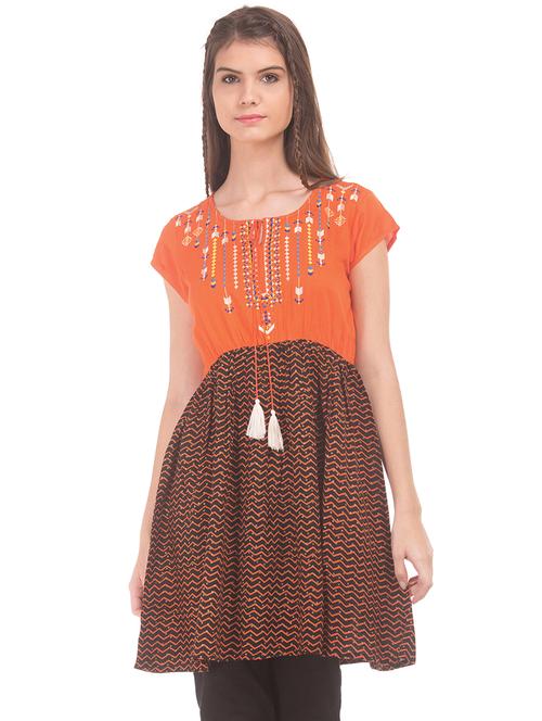 red polyester regular tunic - 17836565 - Very Small Image - 1