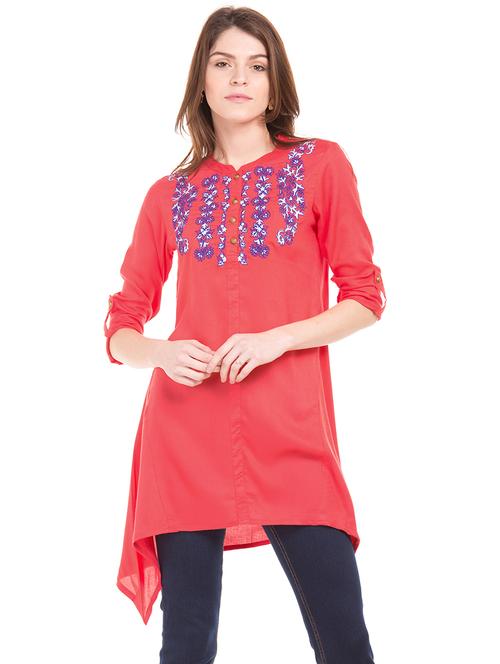 embroidered high low kurta - 17836587 - Very Small Image - 1