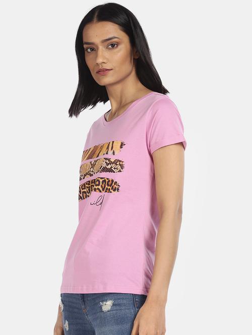 pink cotton regular tshirt - 17836593 - Very Small Image - 1