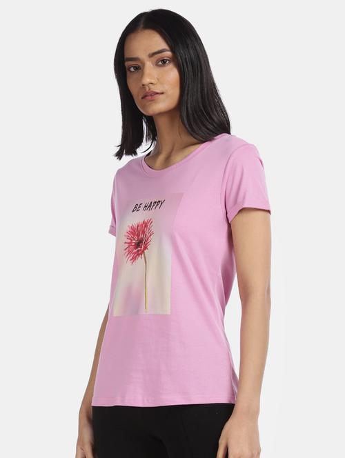 pink cotton regular tshirt - 17836600 - Very Small Image - 1