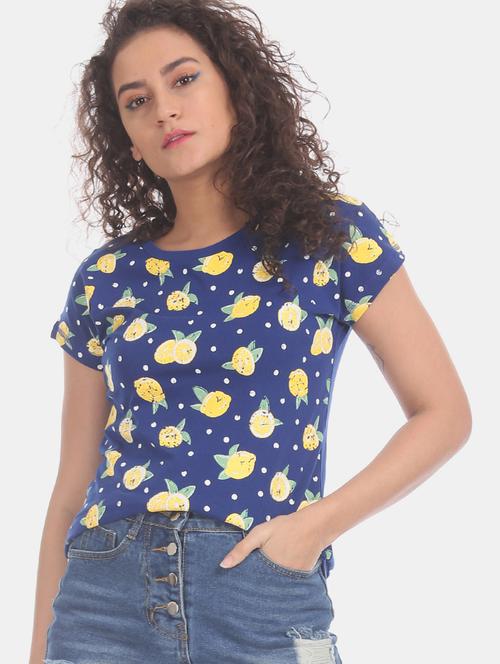 round neck color block tee - 17836659 - Very Small Image - 1