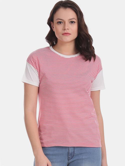 round neck striped tee - 17836667 - Very Small Image - 1