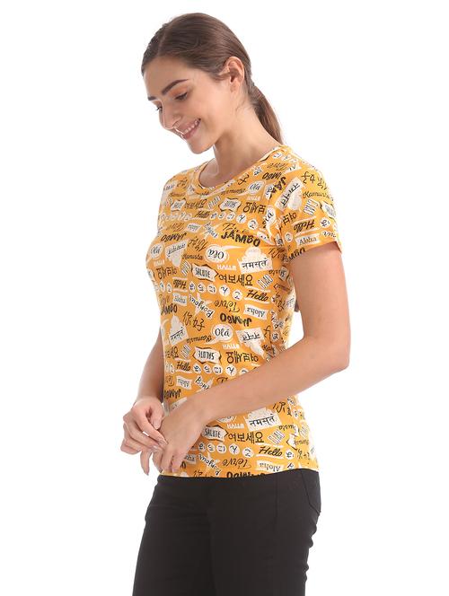 round neck printed tee - 17836704 - Very Small Image - 1
