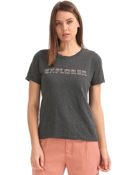 round neck printed tee - 17836737 - Very Small Image - 1