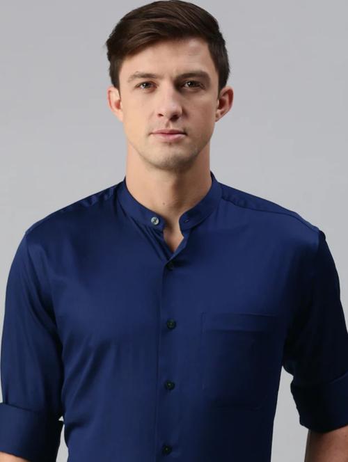 darkblue cottonblend formal shirt - 17836968 - Very Small Image - 1