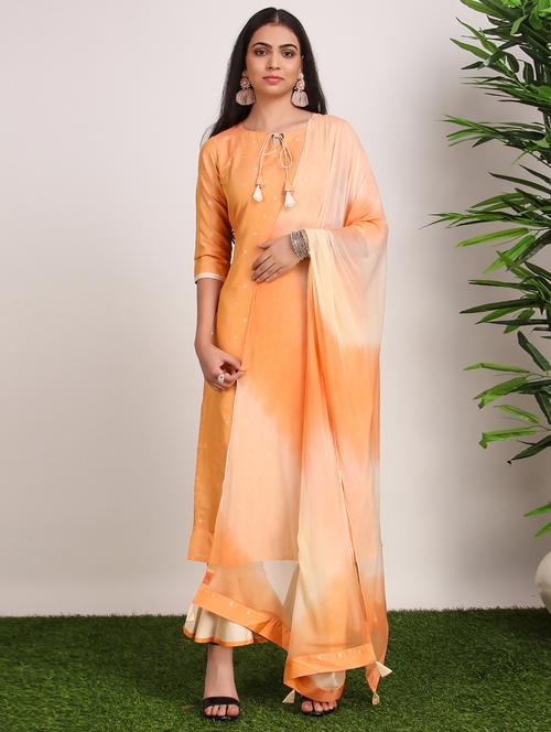zari kurta palazzo set - 17837666 - Very Small Image - 1