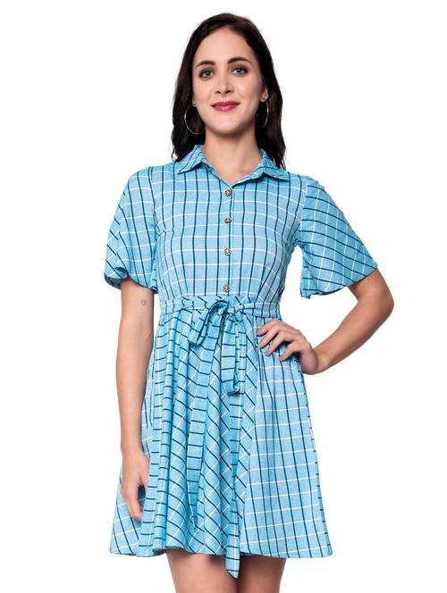 tie front checkered shirt dress - 17837730 - Very Small Image - 1