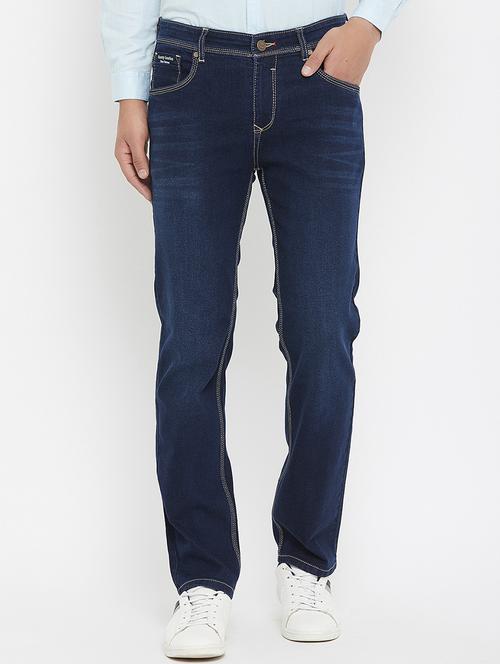 navy blue light washed denim jeans - 17837904 - Very Small Image - 1