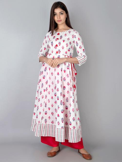 floral flared kurta - 17838006 - Very Small Image - 1