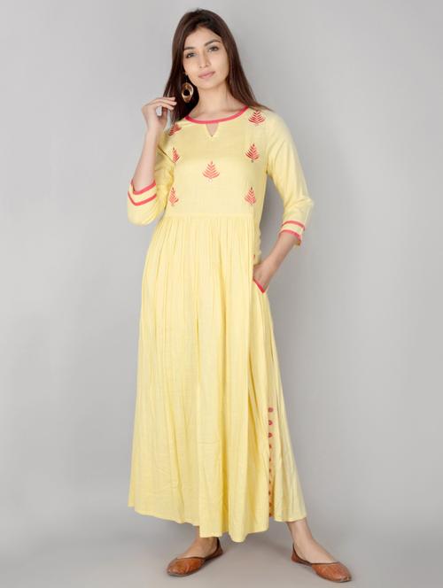 embroidered a-line kurta - 17838020 - Very Small Image - 1