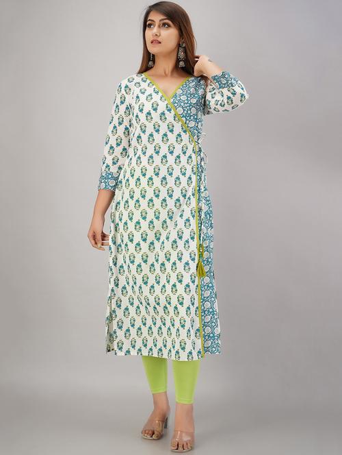floral angrakha kurta - 17838114 - Very Small Image - 1