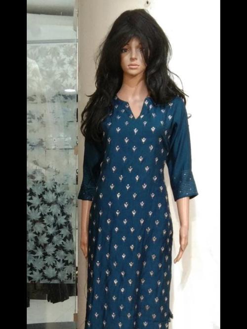 cotton kurti set blue color printed - 17838205 - Very Small Image - 1