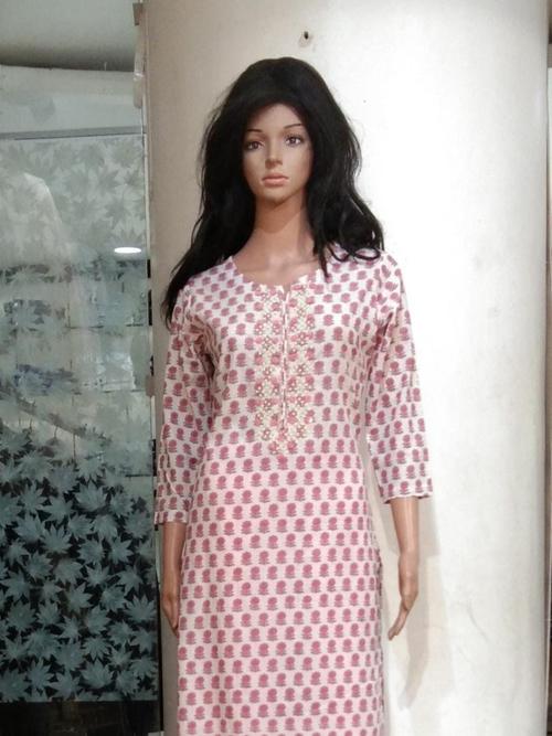 cotton kurti set pink color flower - 17838211 - Very Small Image - 1