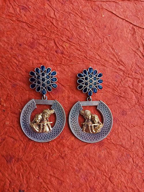 metallic brass chandballi earring - 17838231 - Very Small Image - 1