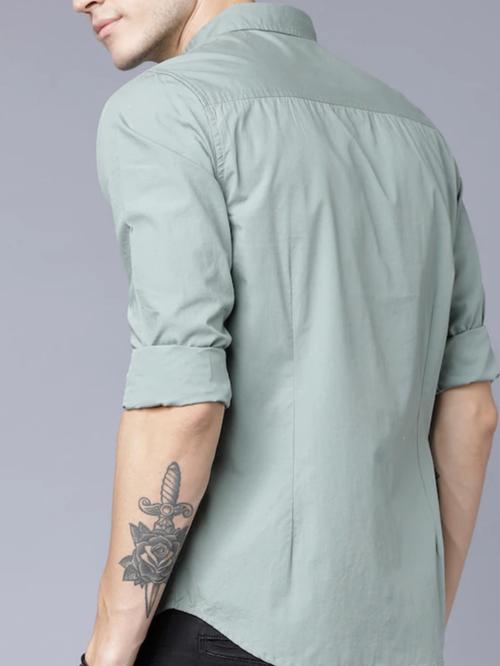 green cotton casual shirt - 17838960 - Very Small Image - 1