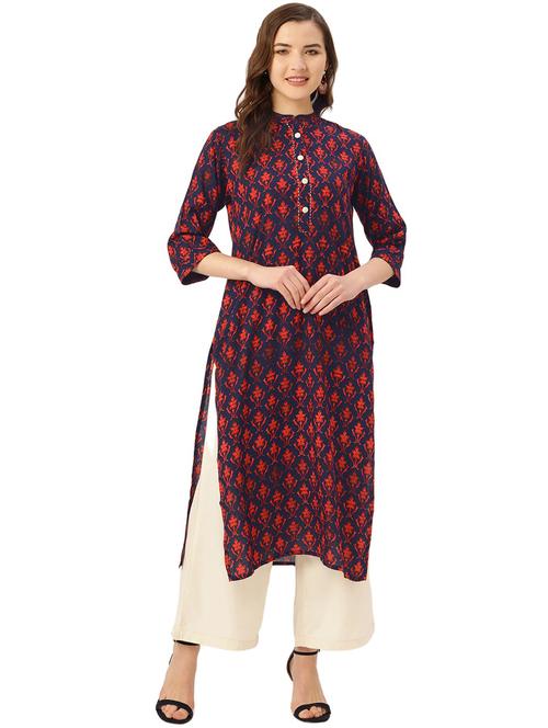 printed straight kurta - 17838988 - Very Small Image - 1