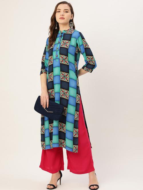 printed straight kurta - 17838995 - Very Small Image - 1