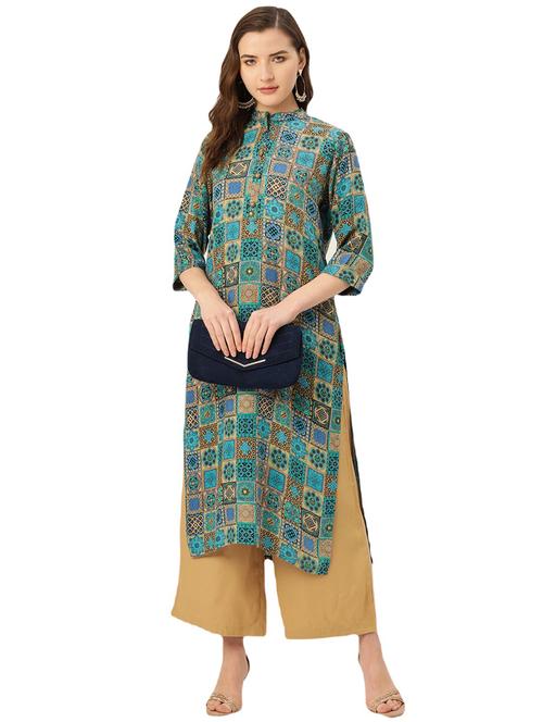 printed straight kurta - 17839001 - Very Small Image - 1