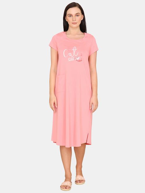 lapel neck printed sleepshirt - 17839329 - Very Small Image - 1