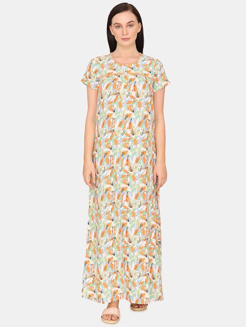 round neck printed nighty - 17839381 - Very Small Image - 1