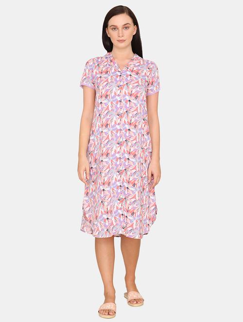 v-neck printed sleepshirt - 17839384 - Very Small Image - 1