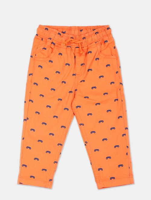 orange printed chinos trouser - 17840342 - Very Small Image - 1