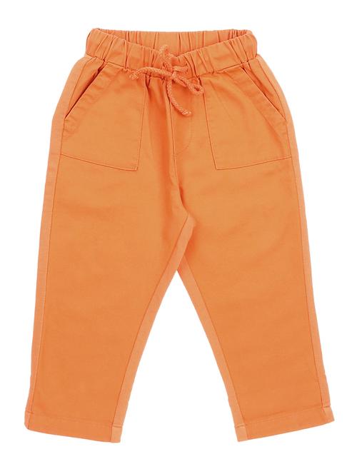 orange solid chinos trouser - 17840360 - Very Small Image - 1