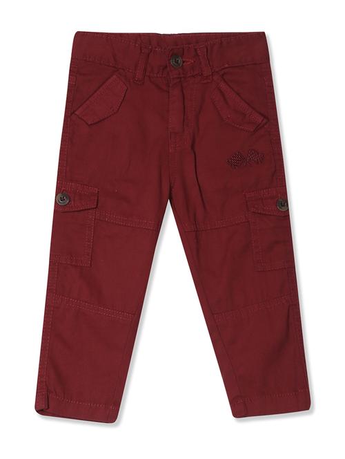 red solid chinos trouser - 17840361 - Very Small Image - 1