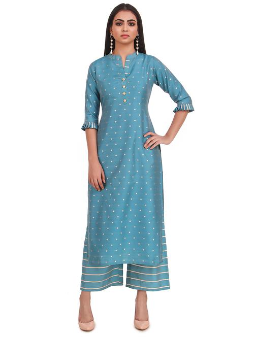 printed kurta palazzo set - 17840756 - Very Small Image - 1