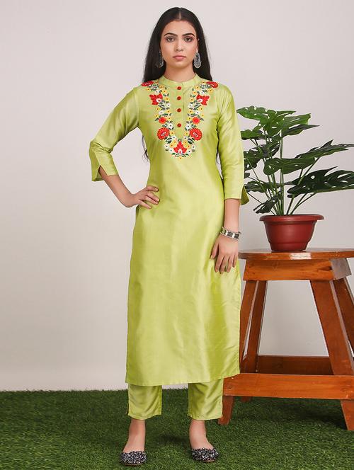 embroidered kurta pant set - 17841395 - Very Small Image - 1