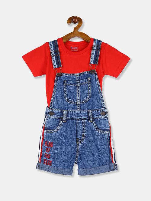 solid t-shirt with dungree - 17841994 - Very Small Image - 1