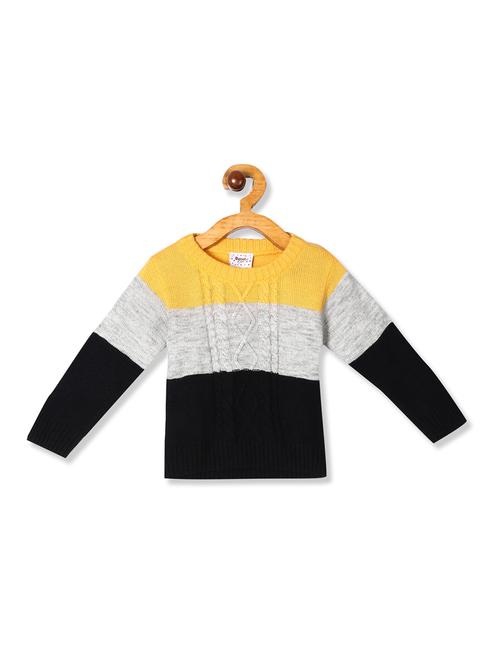 yellow color block sweater - 17842102 - Very Small Image - 1