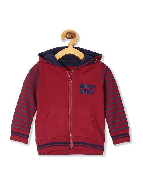 hooded neck striped sweatshirt - 17842293 - Very Small Image - 1