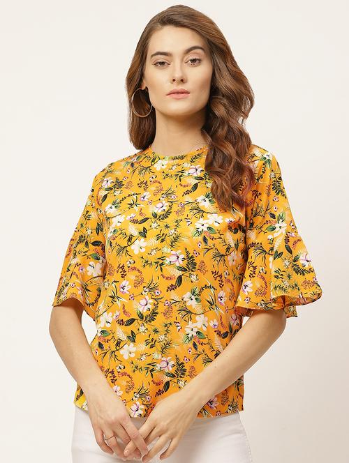 bell sleeved floral top - 17842555 - Very Small Image - 1