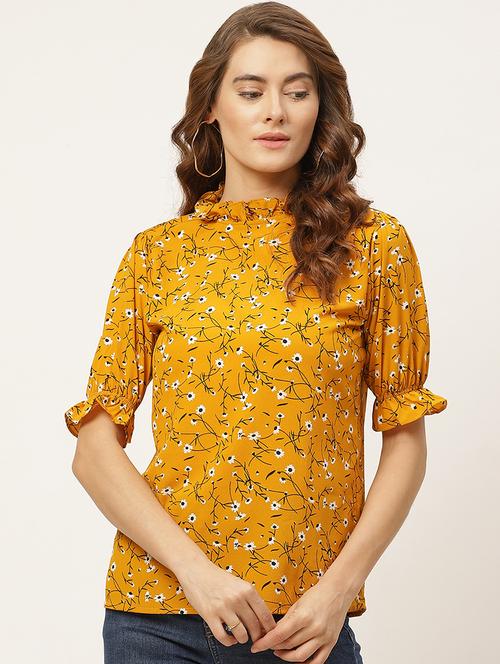 puff sleeved floral top - 17842564 - Very Small Image - 1
