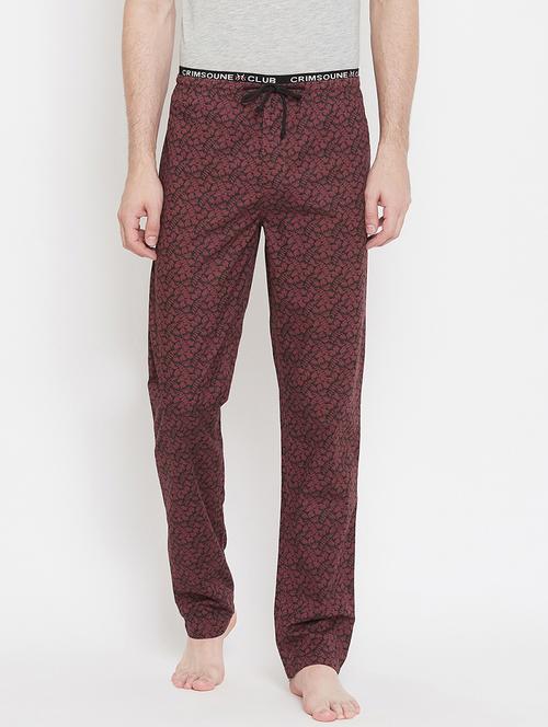 maroon printed pyjama - 17843805 - Very Small Image - 1