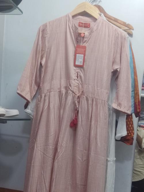 pink cotton kurti - 17843839 - Very Small Image - 1
