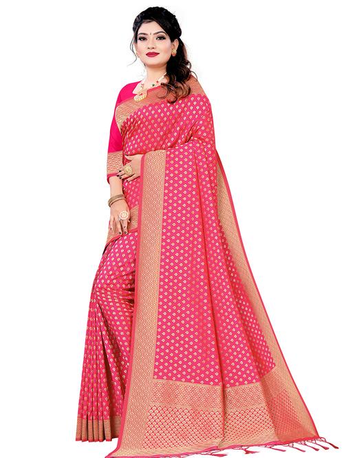 jacquard work banarasi saree with blouse - 17844172 - Very Small Image - 1